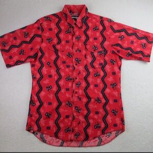 Vintage Wrangler Red and Black Aztec AOP Cowboy Cut/ XL Tails USA